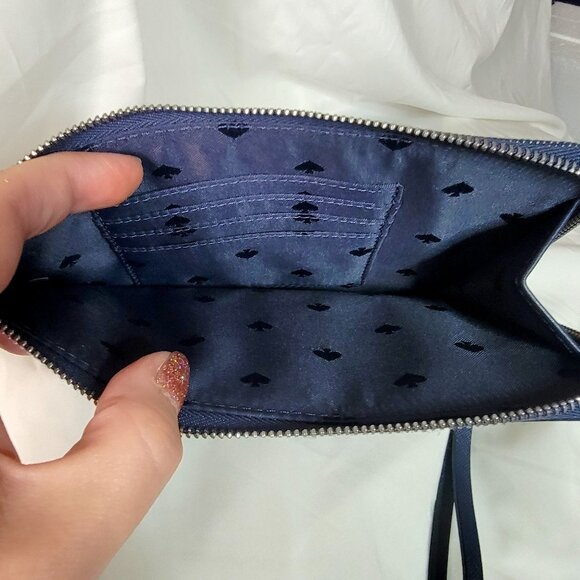 Kate Spade Cameron Denim Colorblock Medium L-Zip Wristlet, Retail: $75, NWOT - Picture 9 of 10